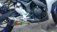 YZF-R3 全段管(akrapovic R6 短鈦管 尾段 + 手工白鐵前段)